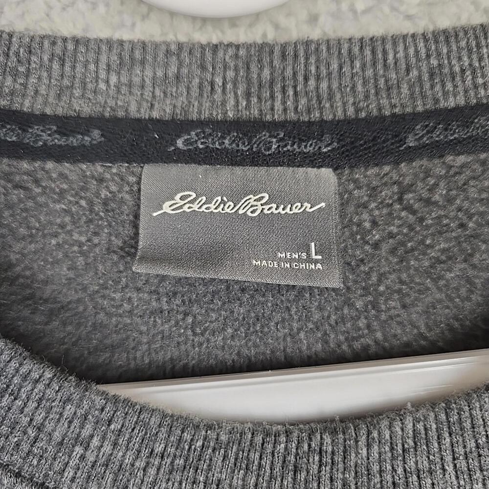 Eddie Bauer Fleece Lined Crew Neck Sweatshirt Men’s Gray Large - Picture 3 of 9